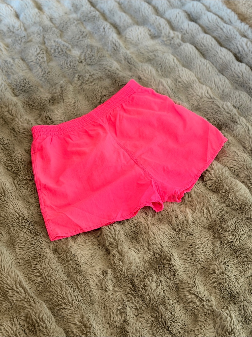 Women's Neon Pink Athletic Shorts with Elastic Waist